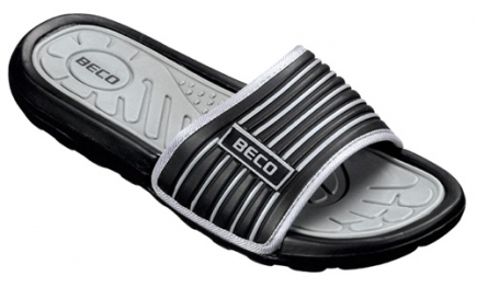 BECO heren slipper, zwart/grijs